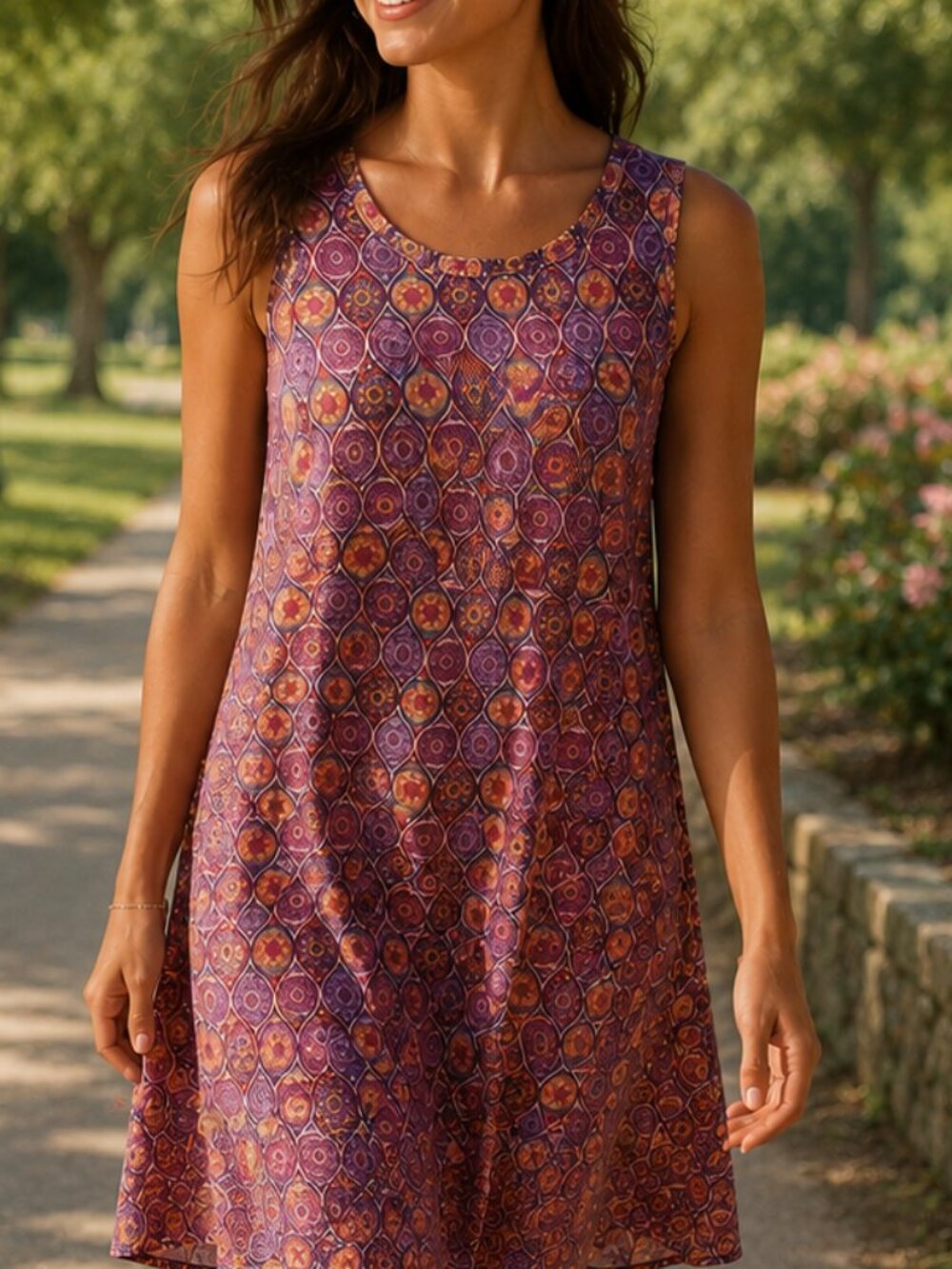 Camisa Sleeveless Mandala Print Dress New Size L New - NWT